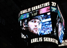 NHL komanda Dalasas "Stars" godina Latvijas hokeja leģendu Kārli Skrastiņu.