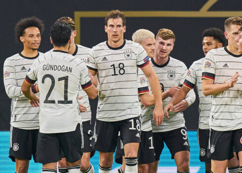 Vācijas futbola izlases spēlētāji.