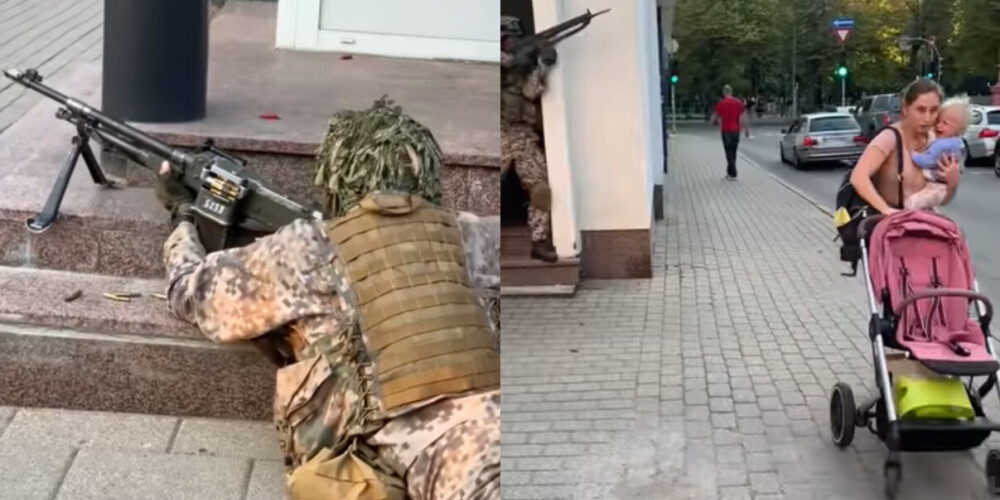 ВИДЕО: военные учения со стрельбой в центре Риги перепугали детей и взрослых