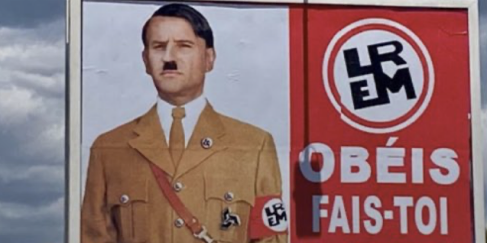 Доигрался: активист изобразил Макрона в виде Гитлера и получил штраф в 10 000 евро