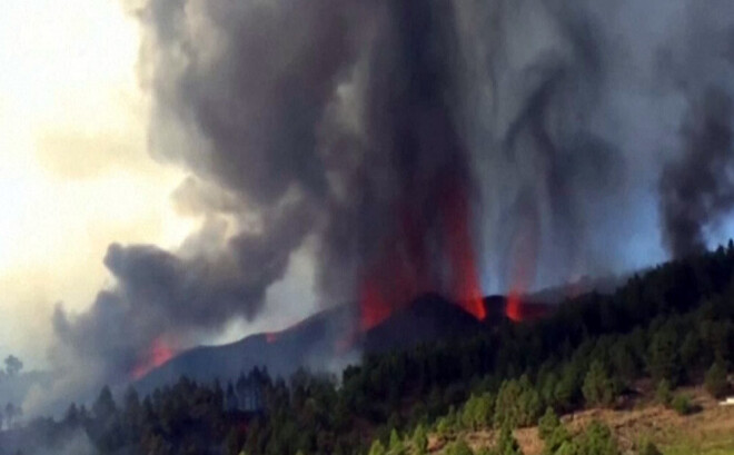 Ugunsdzēsēji cīnās ar meža ugunsgrēkiem.