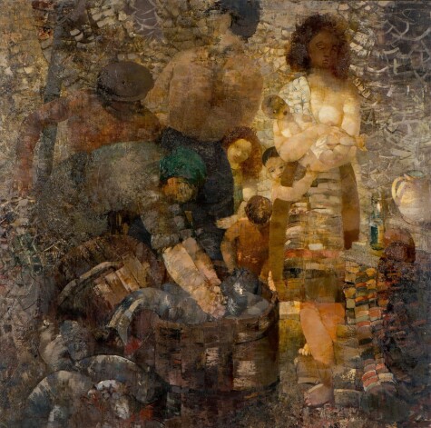 Jānis Pauļuks. Zvejnieku ģimene. 1944–1945. Audekls, eļļa. LNMM kolekcija.