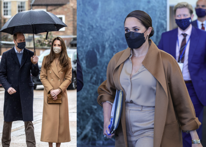 Еще не пришедшая в форму после родов Меган Маркл повторила образ герцогини Кэтрин
