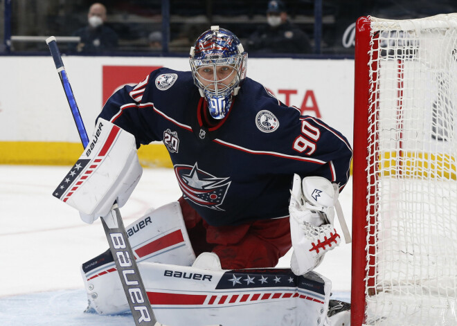 Merzļikinam 18 atvairīti metieni "Blue Jackets" zaudējumā NHL pārbaudes spēlē