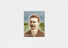 Par godu Jāņa Poruka 150. jubilejai izdota jauna pastmarka