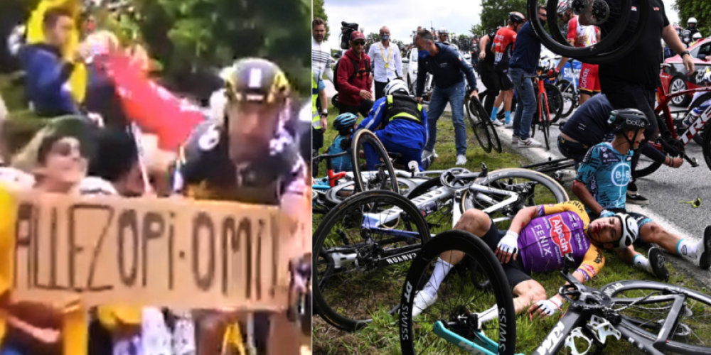 Kauns par savu stulbumu - sieviete, kura izraisīja iespaidīgo "Tour de France" sadursmi, stājusies tiesas priekšā