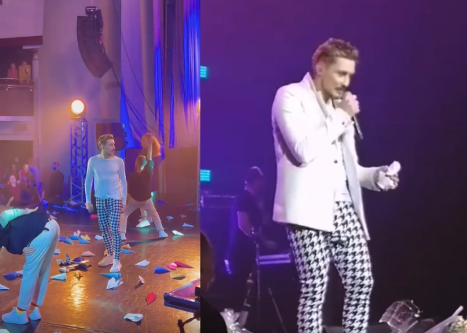 Заболевший Дима Билан на концерте спел песню с листочка
