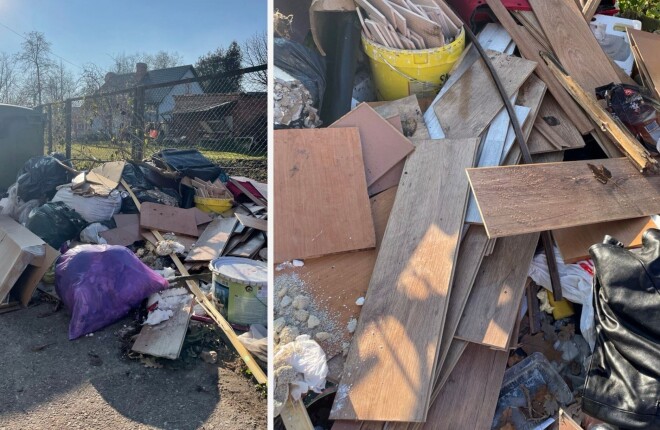 Ar būvgružiem piemētātā teritorija Jelgavā pie Kristapa Helmaņa ielas 7. nama.