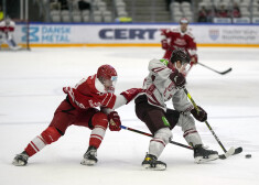 Latvijas hokeja izlase pārbaudes turnīra noslēgumā piekāpjas dāņiem