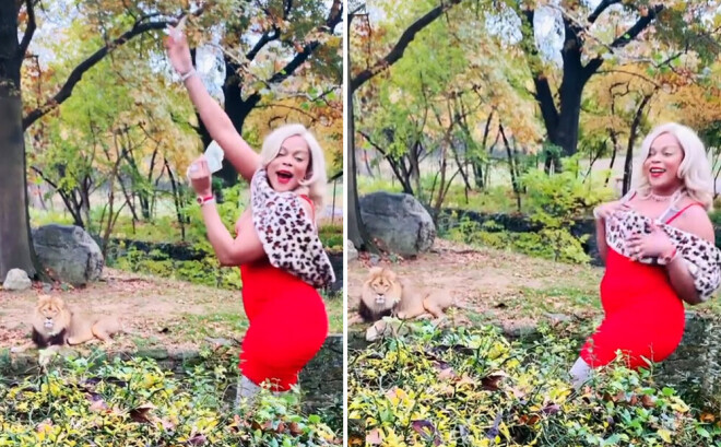 Sieviete soctīklu sekotāju uzmanību piesaista ar visai bīstamām izdarībām.