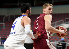 Latvijas basketbola izlases uzbrucējs Rolands Freimanis.