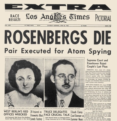 Rozenbergu prāva iemantoja milzīgu sabiedrības uzmanību. The Los Angeles Times 1953. gada 20. jūnijā – nākamajā dienā pēc nāvessoda izpildes.