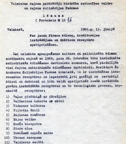 Valmieras zonālajā arhīvā saglabājušās padomju laika pavāru īpašās novada receptes.