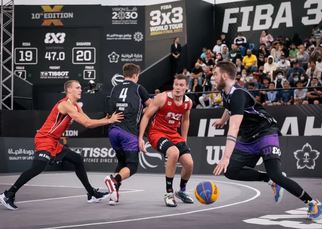 "Rīga" 3x3 basketbolisti cieš zaudējumu Pasaules tūres finālposma ceturtdaļfinālā