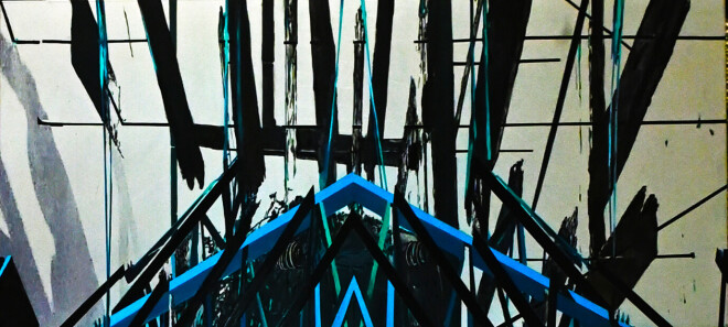 Baibas Ābelītes darbs izstādē “Savienojumi” Rīgas mākslas telpā.