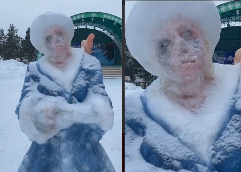 Cеть напугала обнаруженная в российской деревне Снегурочка-зомби