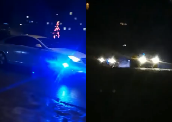 ВИДЕО: колеса отрывались от земли! В Лиепае засняли полицейскую погоню как в кино