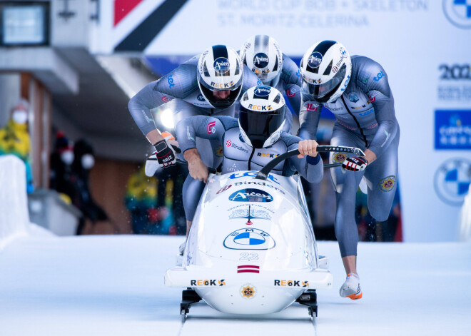 Ķibermanis godam izcīna pirmo vietu Eiropas čempionātā bobslejā četriniekiem