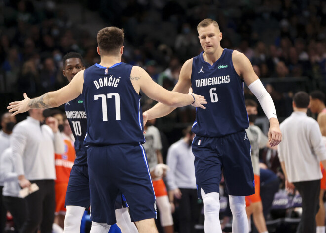 Porziņģis sekmē 13 punktus "Mavericks" uzvarā pār "Thunder"