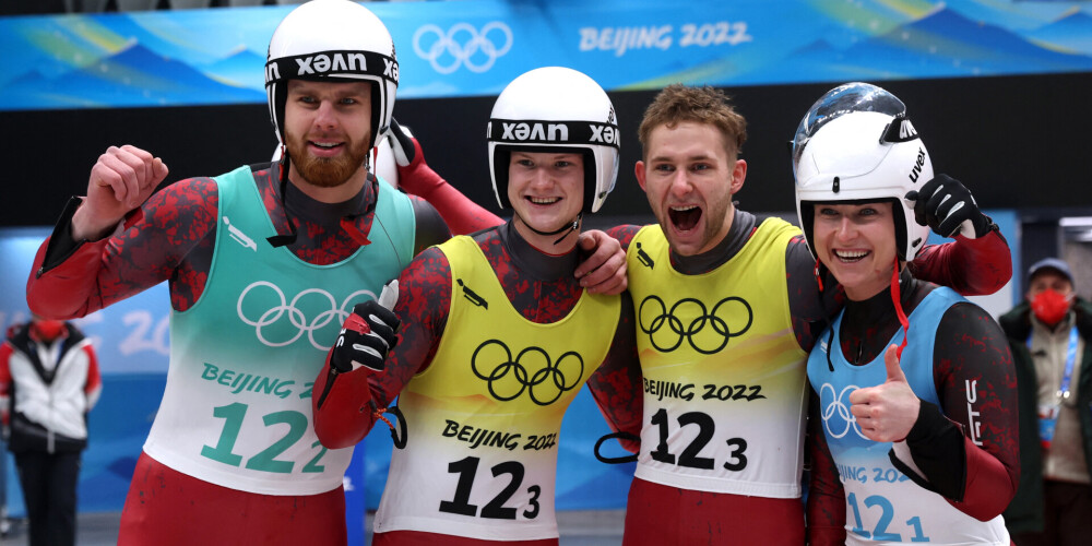 Kamaniņu braucēji izcīna Latvijai pirmo medaļu Pekinas olimpiskajās spēlēs