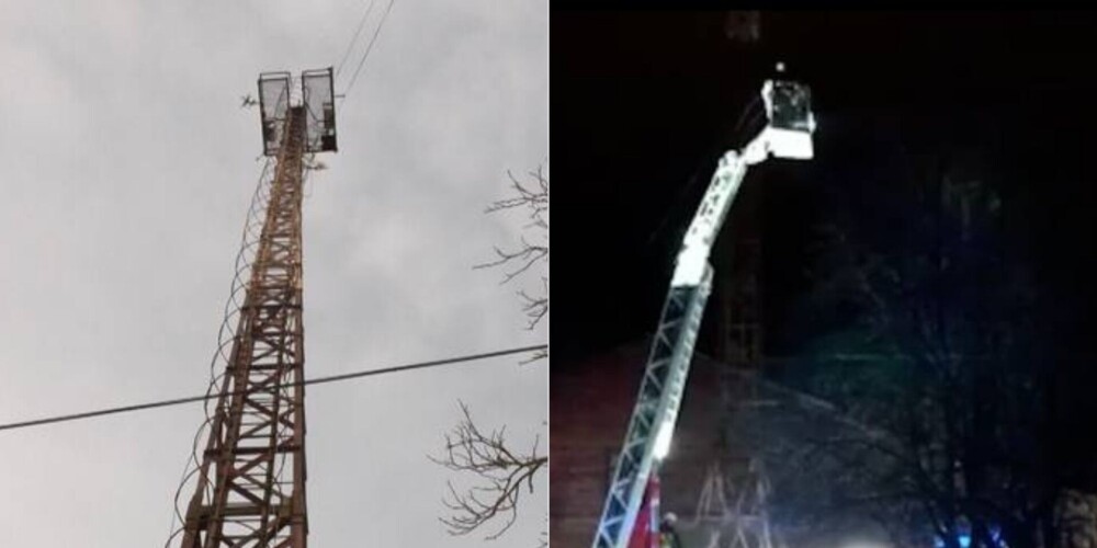 "Я предупреждал!": в Лимбажи мужчина угрожал спрыгнуть с 30-метровой вышки сотовой связи