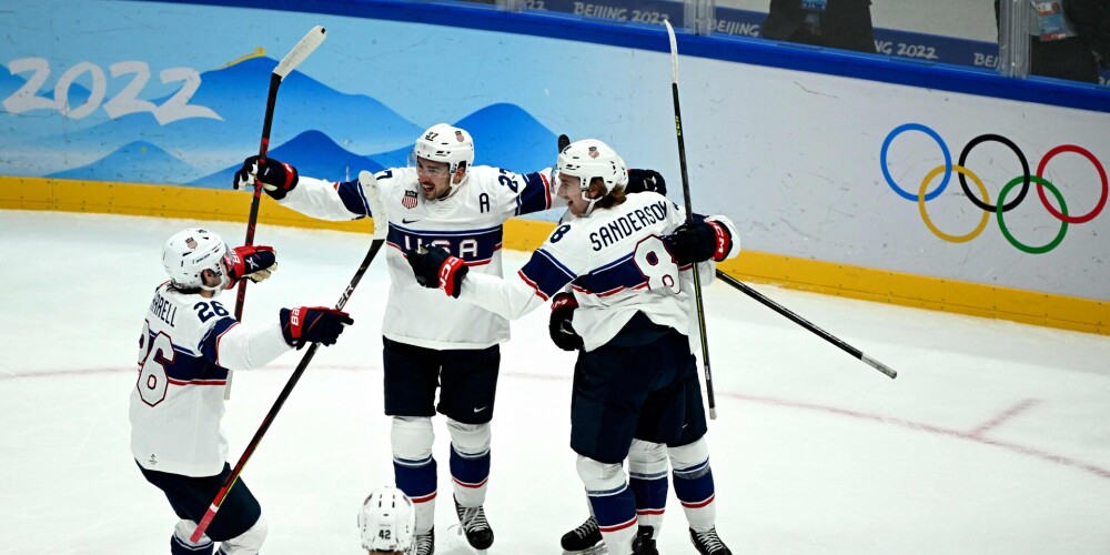 Pekinas olimpisko spēļu hokeja turnīrā ASV uzvar Kanādu