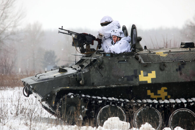 Ukrainas bruņotie spēki Harkovas reģionā 2022. gada februāra sākumā.