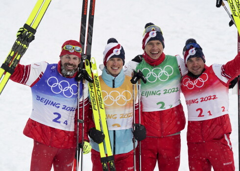 Pekinas olimpisko spēļu 4x10 kilometru stafetē triumfē krievu distanču slēpotāji