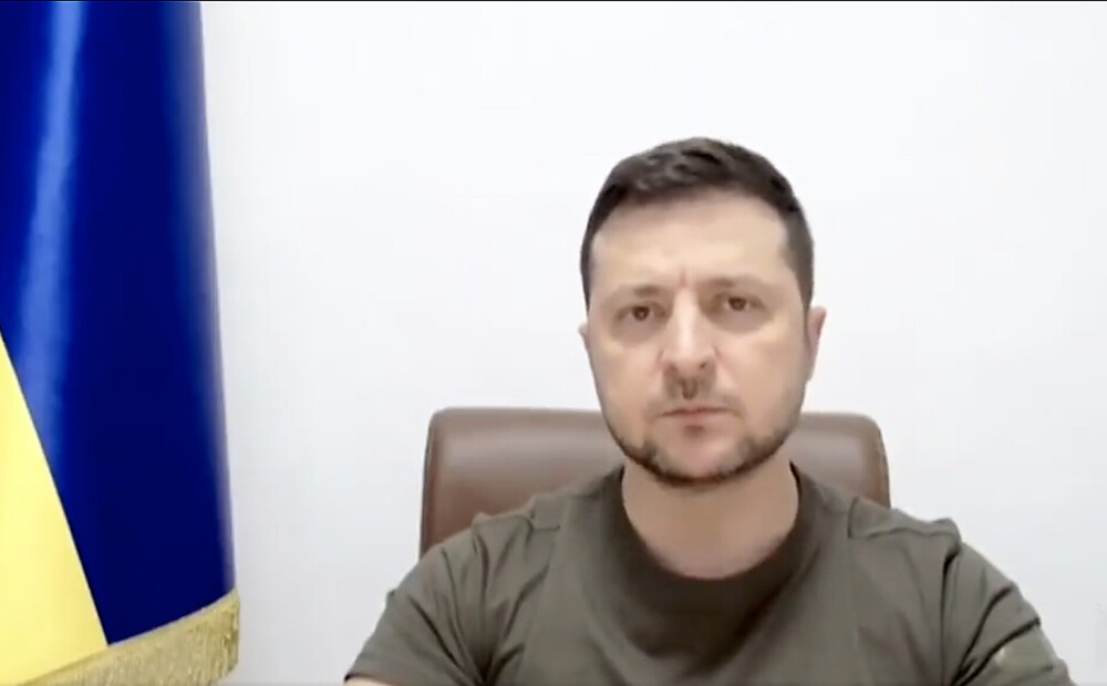 “The bomb in the maternity hospital – the genocide of Ukrainians,” says Zelensky