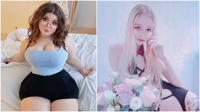 Karš Ukrainā un finanšu sankcijas pret Krieviju skārušas arī pikantā satura veidotājas platformā "OnlyFans". (Pa kreisi - vietnes lietotāja ar segvārdu @Bunnie_Mommy, pa labi - modele @SixSexPlanes).