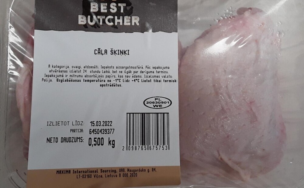 PVD brīdina patērētājus: Polijas izcelsmes putnu gaļā konstatētas salmonellas