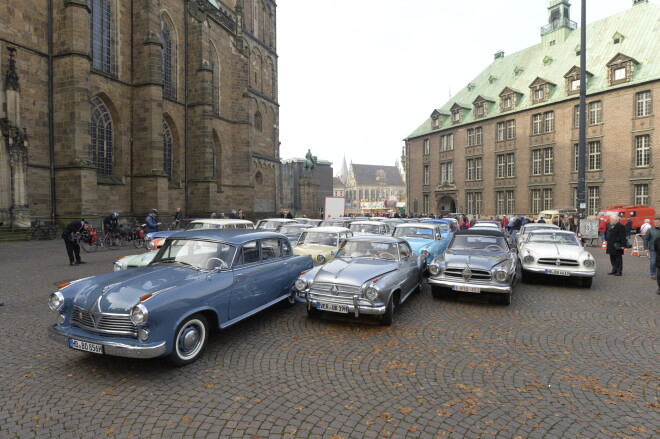 Klasiskās Borgward mašīnas laiku pa laikam pulcējas salidojumos dzimtajā pilsētā Brēmenē.