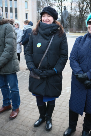 Vēl būdama mazuļa gaidībās, Marija šomēnes piedalījās kultūras darbinieku piketā.