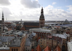 Vecrīgas panorāma no Rīgas Svētā Jēkaba katedrāles torņa.