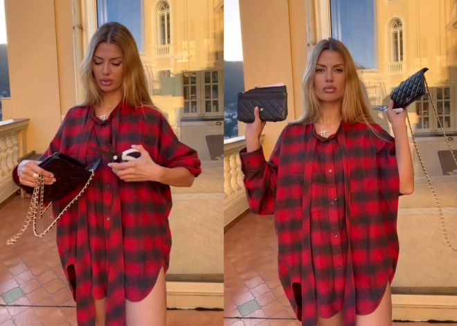 Виктория Боня в знак протеста разрезала сумку Chanel