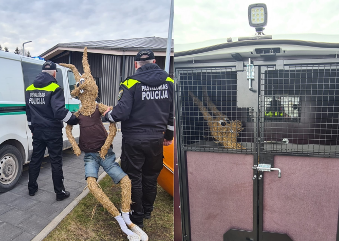 В Марупе полиция задержала пьяного пасхального зайца