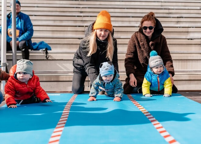 Sportiskie mazuļi pirmo reizi sacenšas rāpošanas čempionātā "Lupilu Lācēns"
