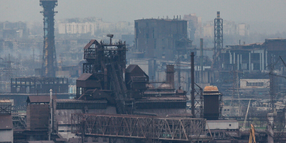 "Azovstaļ" rūpnīca 2022. gada 19. aprīlī.