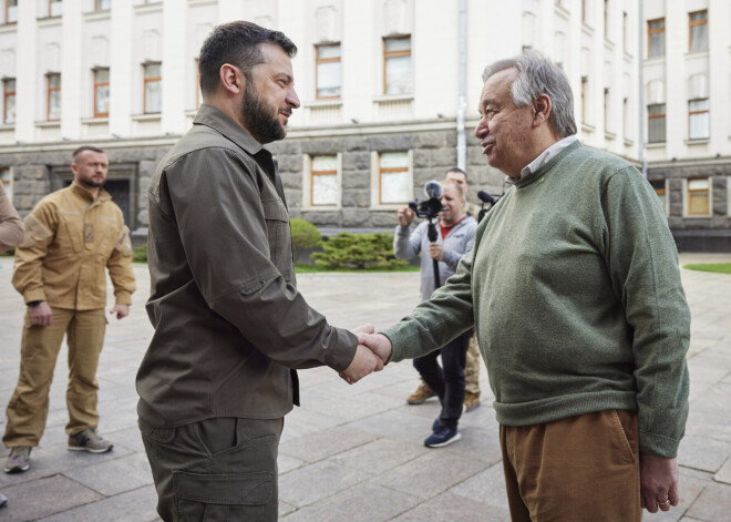 ANO ģenerālsekretārs raķešu triecienu viņa vizītes laikā Kijivā "pieņēmis kā zīmi"