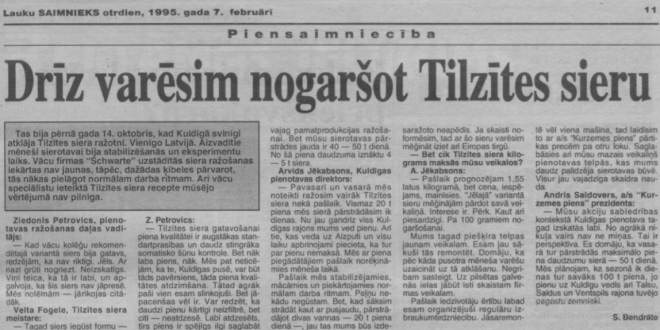 “Lauku Avīze” pirms 27 gadiem stāsta, ar ko Tilzītes siers atšķiras no Krievijas siera.