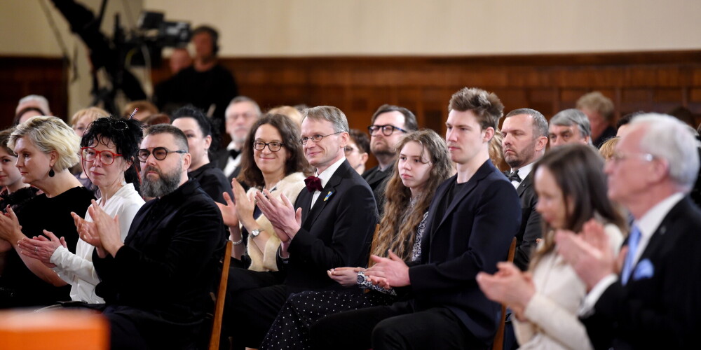 Svinīgā Triju Zvaigžņu ordeņa pasniegšanas ceremonija Rīgas pilī.