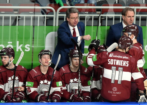 Kādrs no pēdējās pārbaudes spēles pirms pasaules čempionāta. 