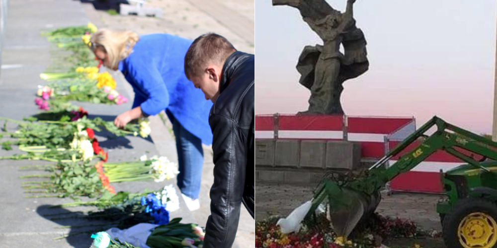 Даже после "утренней уборки": люди продолжают нести цветы к памятнику в Парке победы