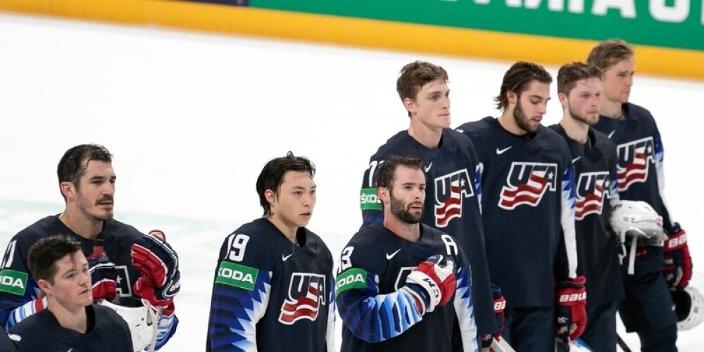 Latvijas hokeja izlases pirmie pretinieki amerikāņi zaudē vienīgajā pārbaudes spēlē pirms čempionāta