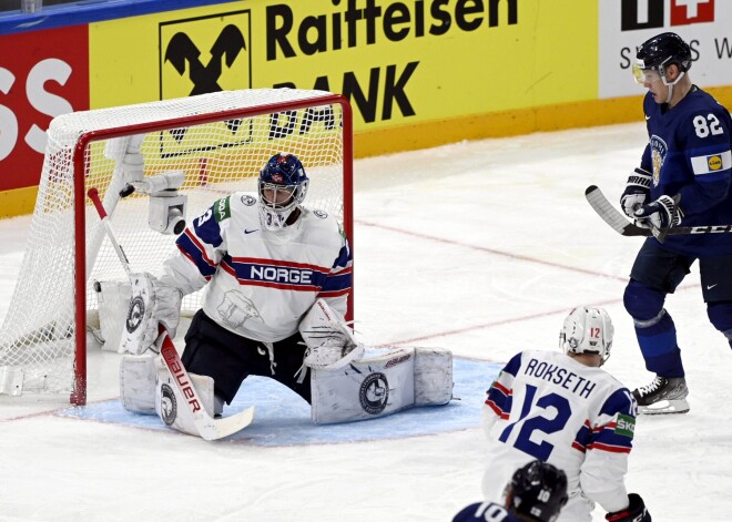 Somijas hokejisti pirms spēles pret Latviju "sausā" uzvar Norvēģiju