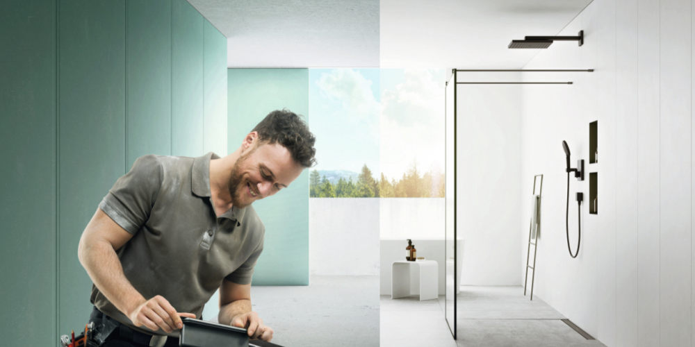 “hansgrohe RainDrain” – grīdā iebūvējamo dušas noteku klāsts vēl izteiksmīgākam vannas istabas dizainam