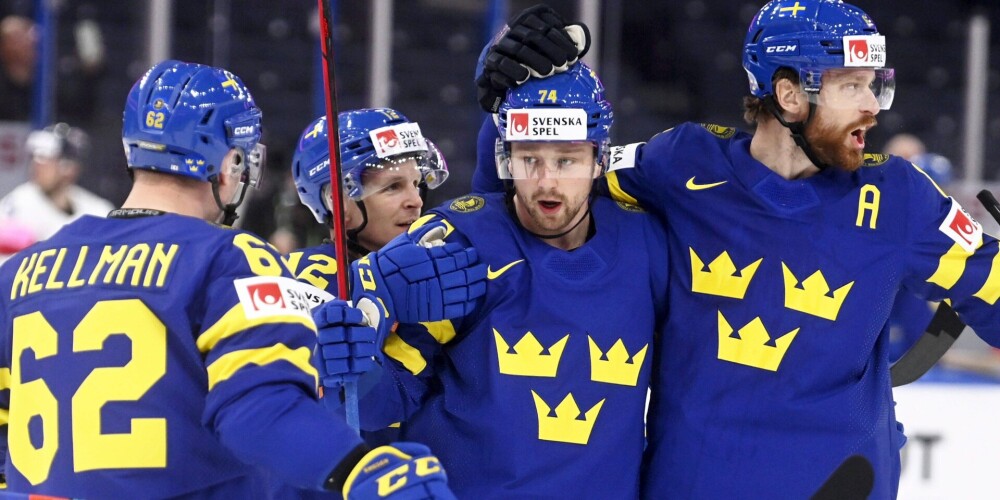 Zviedrijas hokejisti mača likteni bija izšķīruši jau spēles pirmajā trešdaļā. 