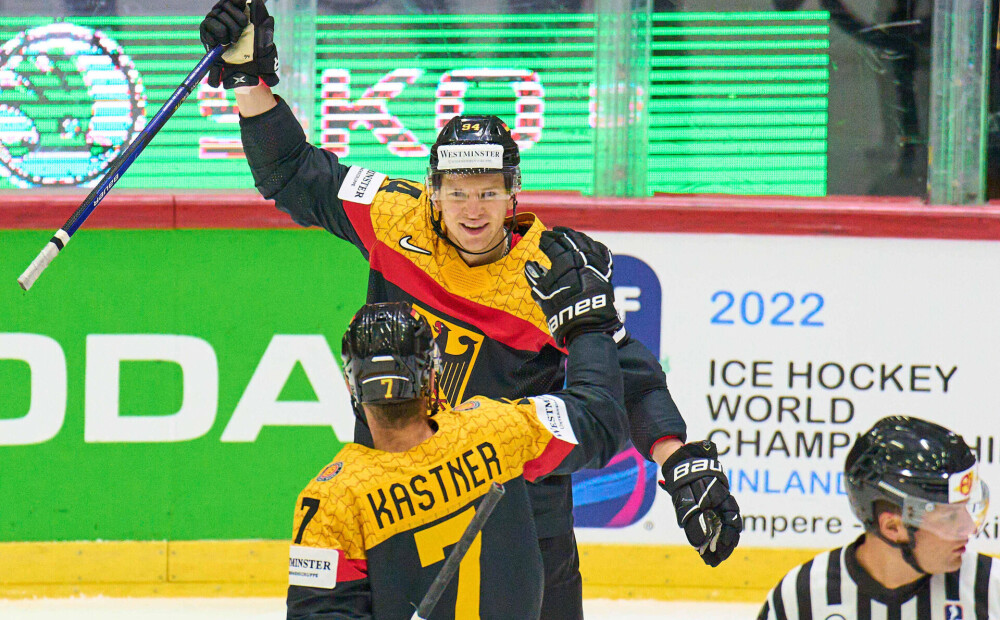 Somijas un Vācijas hokejisti svin uzvaras pasaules čempionāta mačos