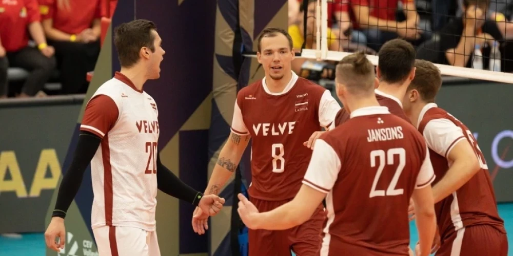 Latvijas volejbola izlase Liepājā Eiropas Zelta līgas mačā piekāpjas Igaunijai