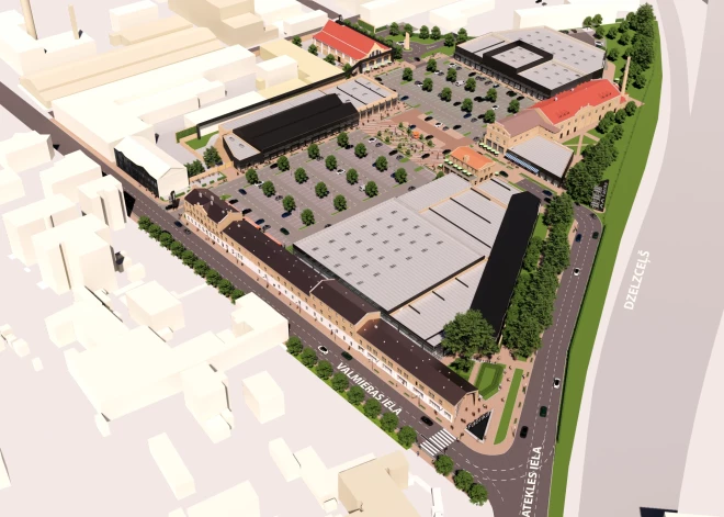 Agrākā "Rīgas Piena kombināta" teritorijā uzsākta jauna tirdzniecības parka attīstīšana